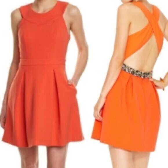 Rachel Roy Embellished Crisscross Open Back Mini Sheath Dress - Picture 15 of 15